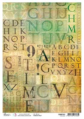 Typefaces Rice Paper for Decoupage A4