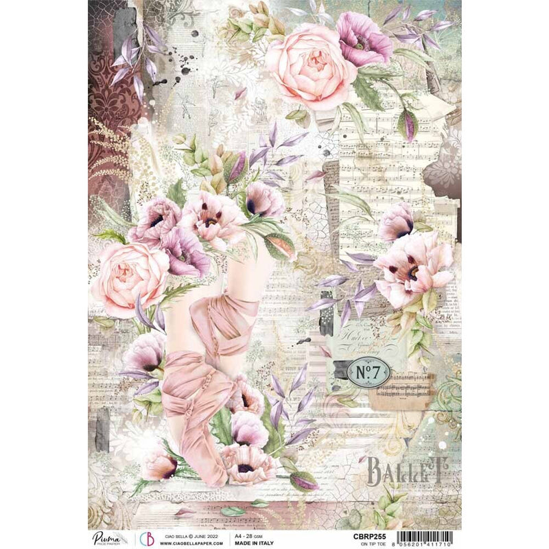On Tiptoe Rice Paper for Decoupage A4 | Paint Me Vintage