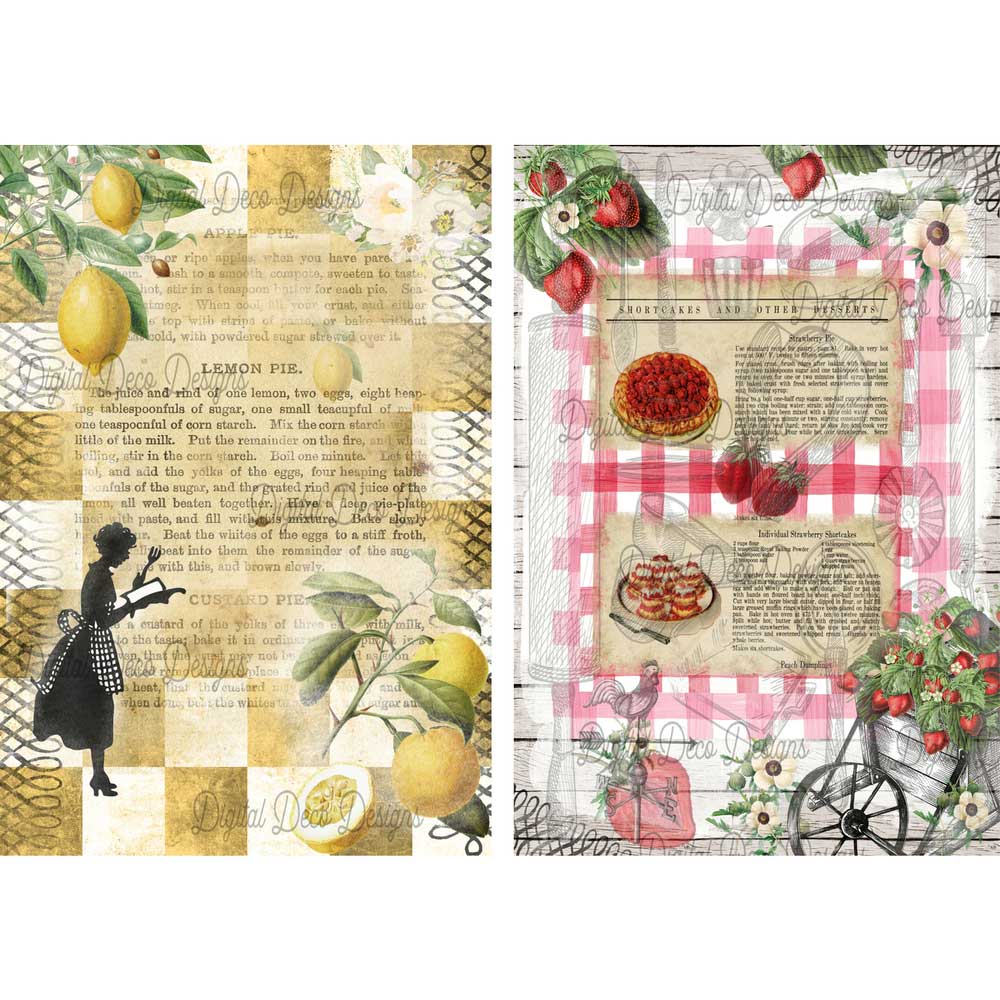 Country Pie Rice Paper for Decoupage A3