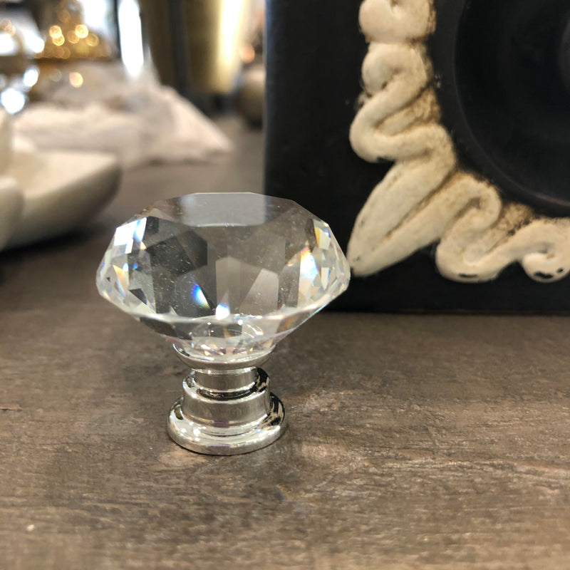 Crystal & Silver Knob