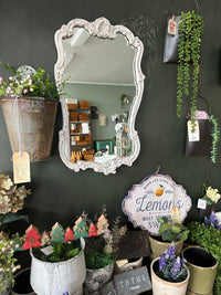 French Chateau look White Aged Vintage mirror | Paint Me Vintage