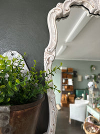 French Chateau look White Aged Vintage mirror | Paint Me Vintage