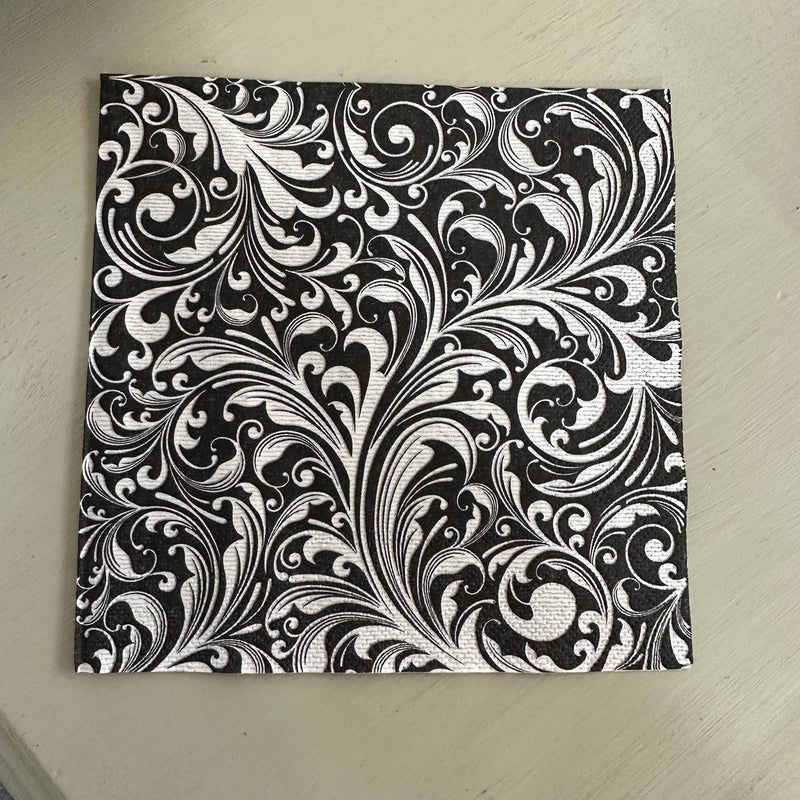 Black Florentine Napkin for Decoupage