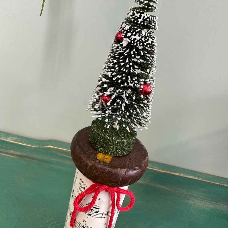 Handmade Christmas Deck the halls Bristle Trees classic green