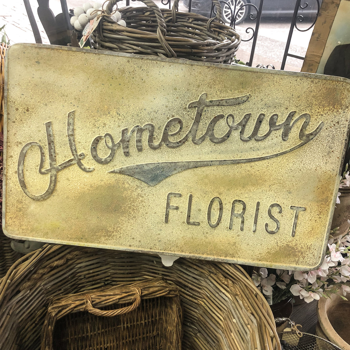 Hometown Florist Metal Sign Large