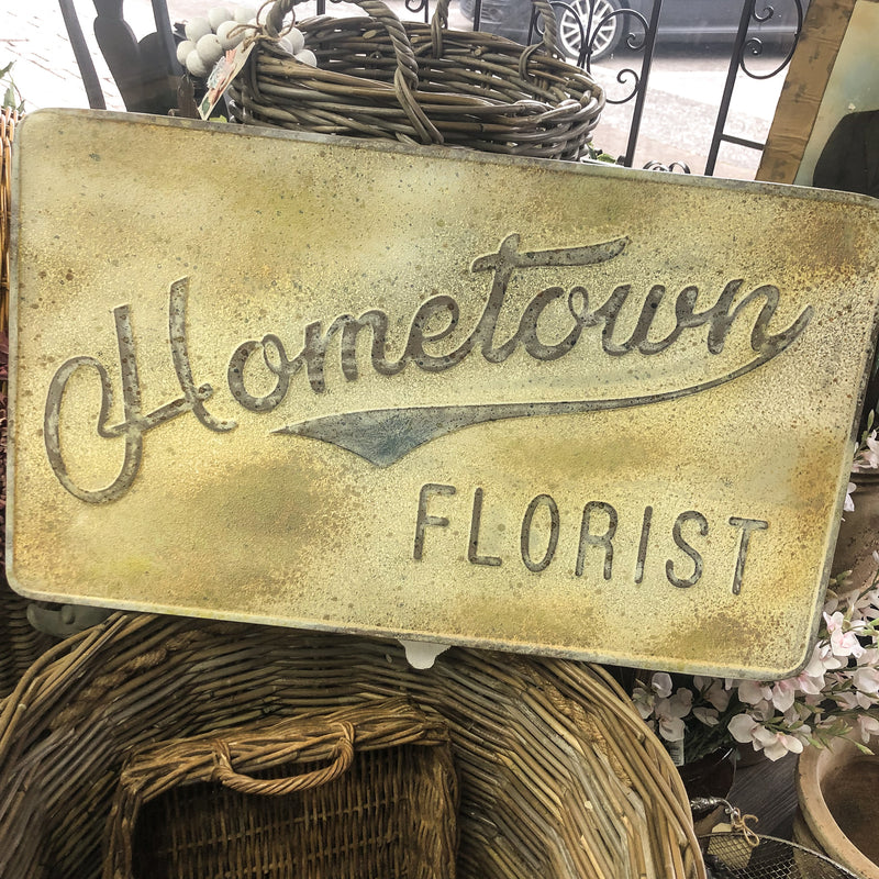 Hometown Florist Metal Sign Large