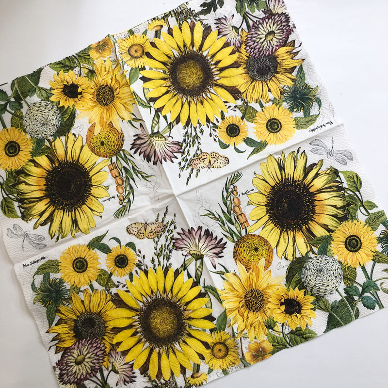 Sunflower Napkin for Decoupage
