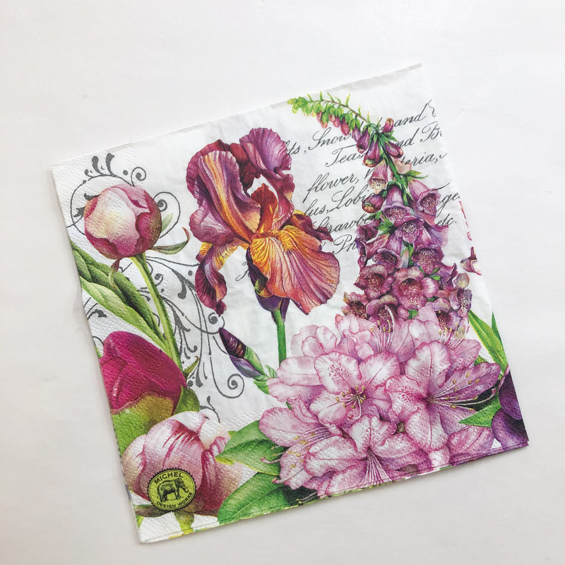 Iris & Flowers Napkin for Decoupage