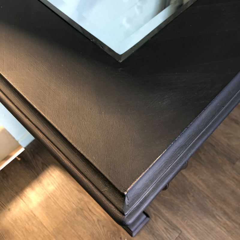 Carbon Black wood metal glass Hall Table