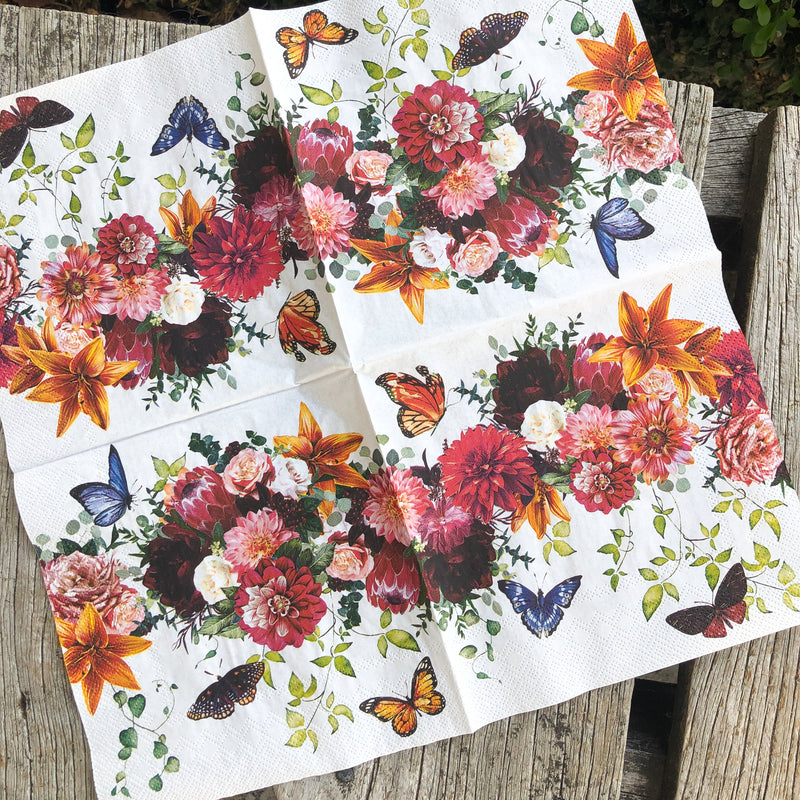 Floral Melody Napkin for Decoupage