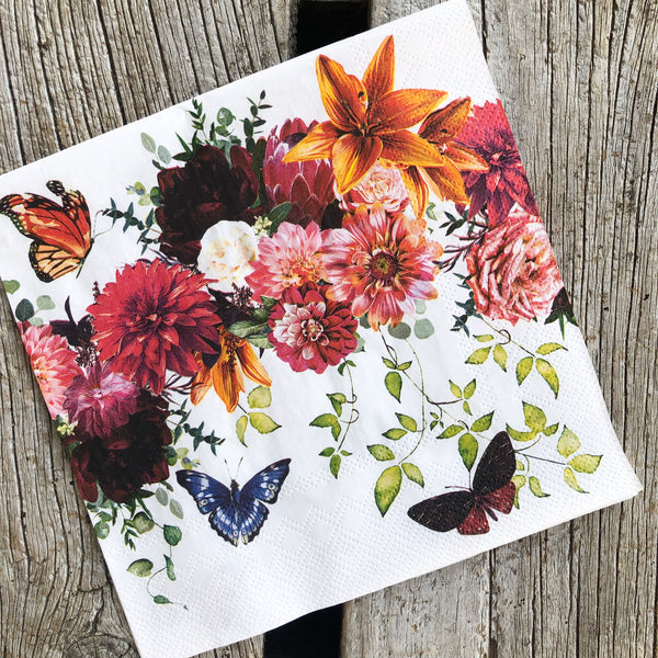 Floral Melody Napkin for Decoupage