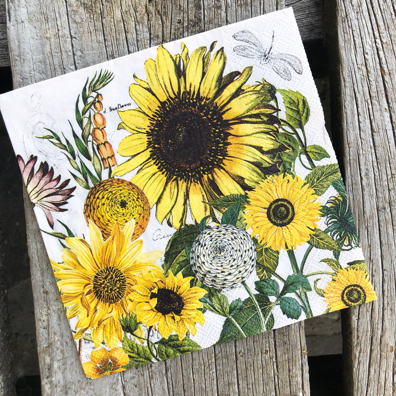 Sunflower Napkin for Decoupage