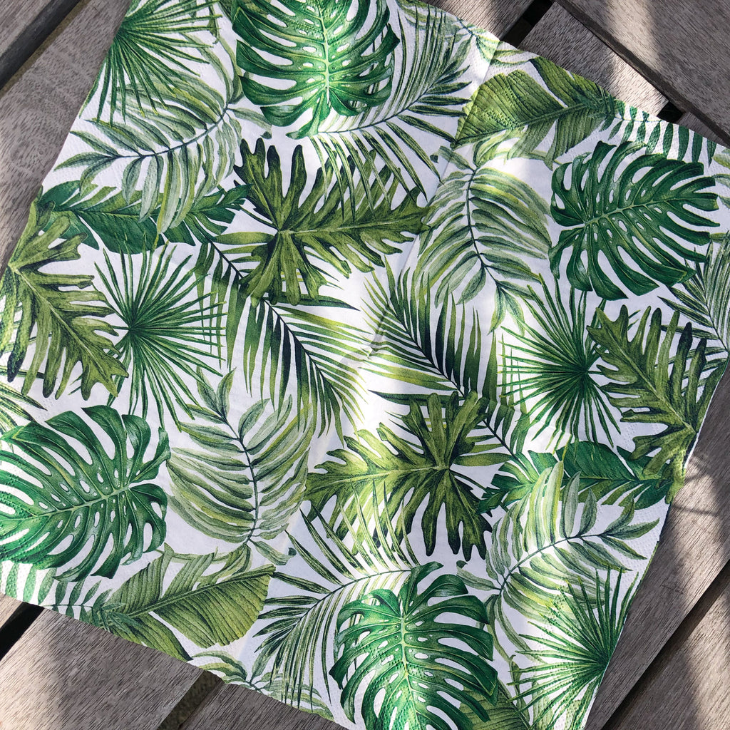 Palms Green Napkin for Decoupage