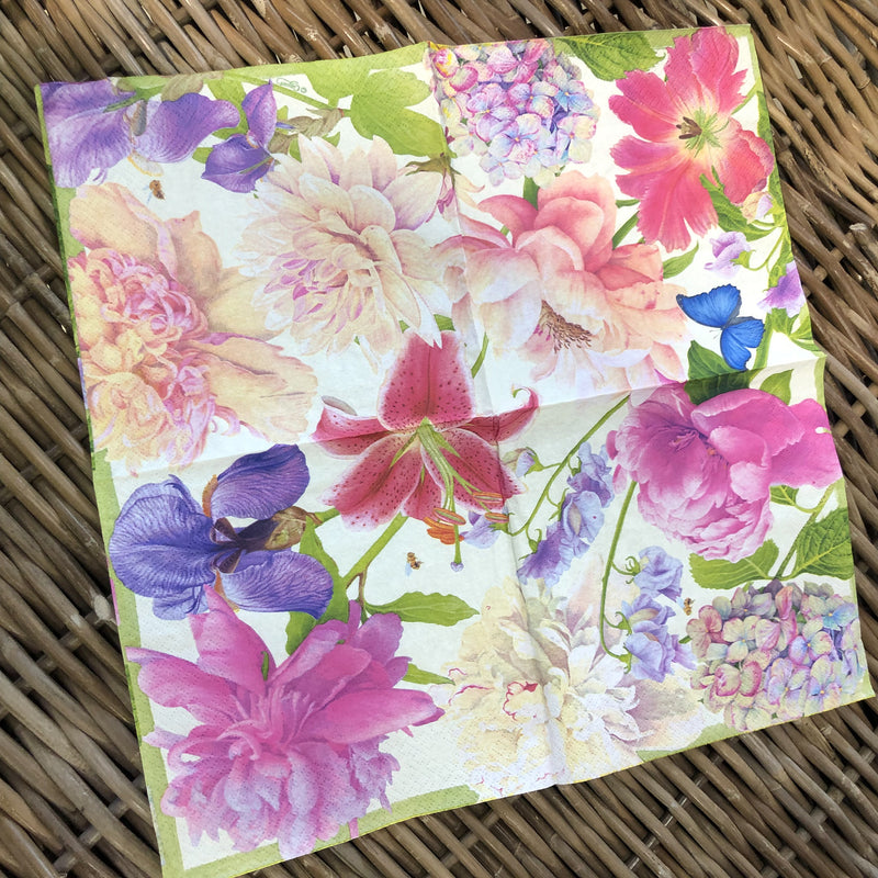 Floral Pastels Napkin for Decoupage