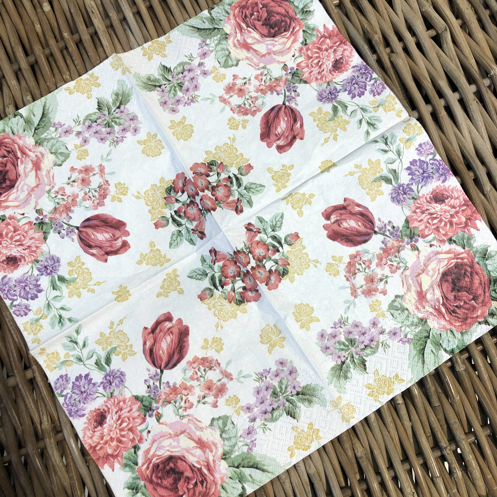 Old Fashioned Floral Napkin for Decoupage