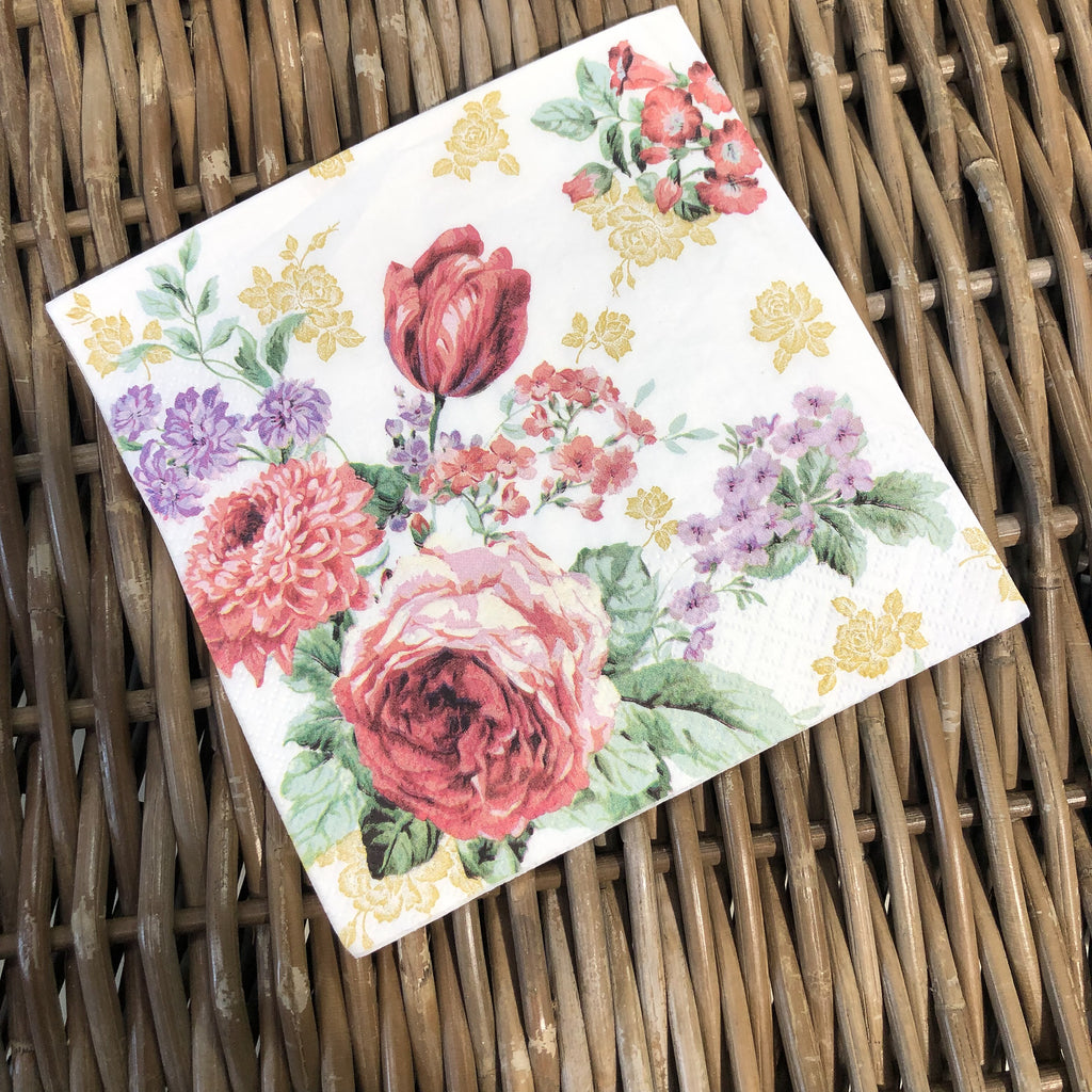 Old Fashioned Floral Napkin for Decoupage