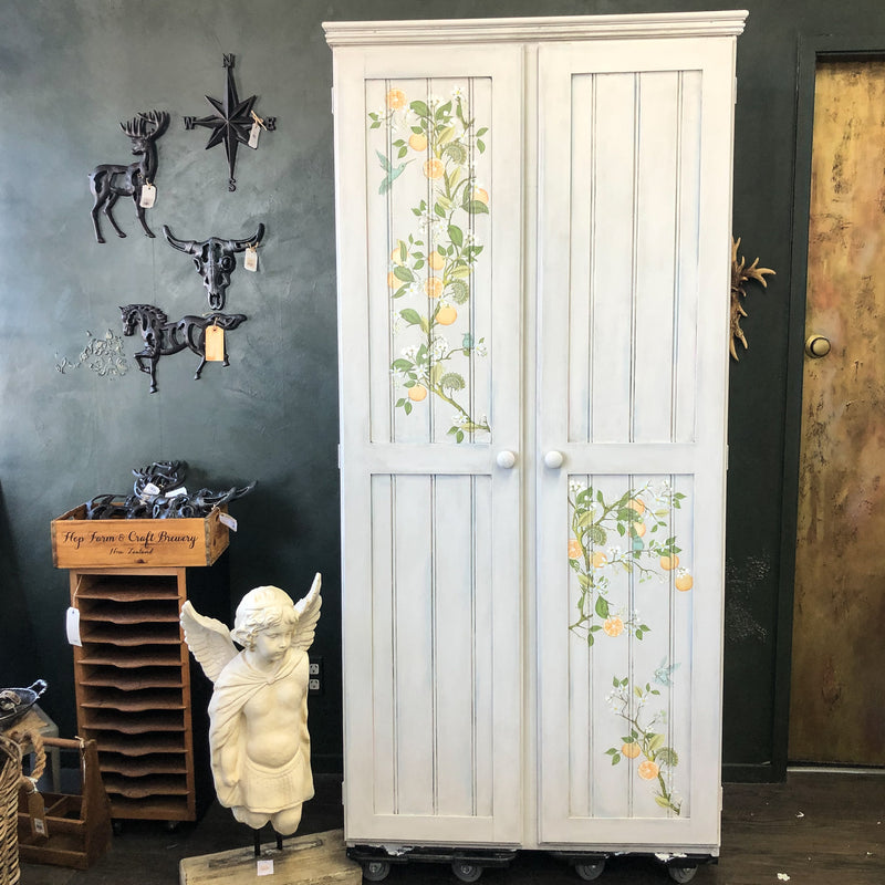 Sea Mist & Pink Free standing Wardrobe | Paint Me Vintage