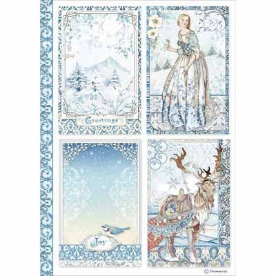 Winter Cards Rice Paper for Decoupage A4