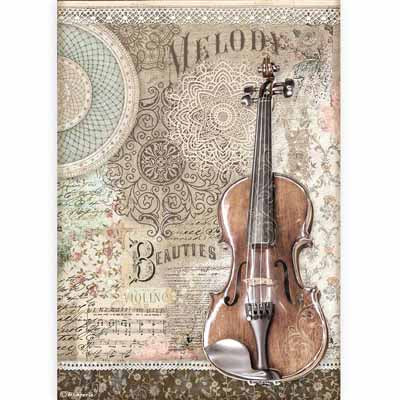 Violin Rice Paper for Decoupage A4