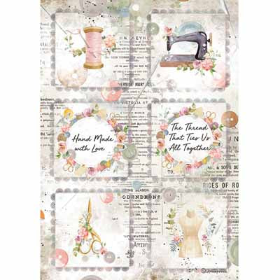 Thread Cards Rice Paper for Decoupage A4